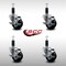 Service Caster 3'' SS Soft Rubber Swivel 1-1/8'' Expanding Stem Caster Set with Brake, 4PK SCC-SSEX20S314-SRS-TLB-118-4 - alternate 3